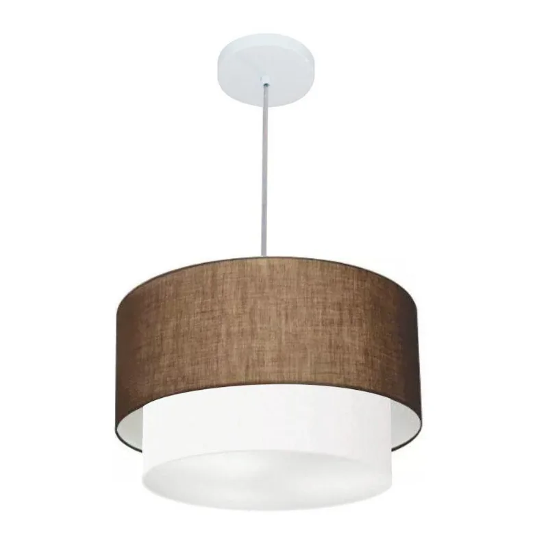 Pendente Cilíndrico Café E Branco Mj-4354