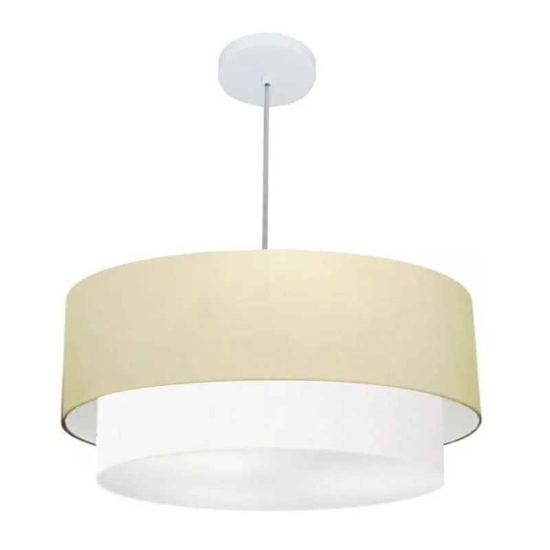 Pendente Cilíndrico Bege E Branco Mj-4356