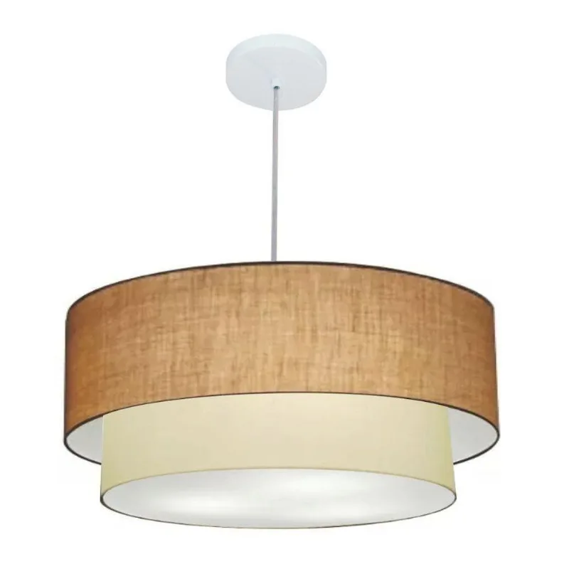 Pendente Cilíndrico Palha E Bege Mj-4357