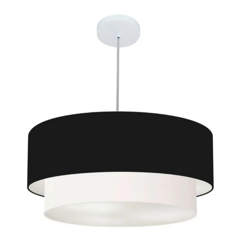 Pendente Cilíndrico Preto E Branco Mj-4357