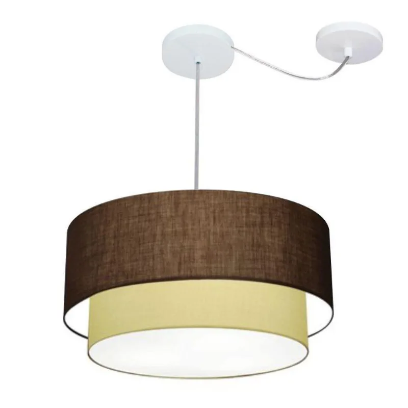 Pendente Cilíndrico Com Desvio Café E Bege Mj-4361