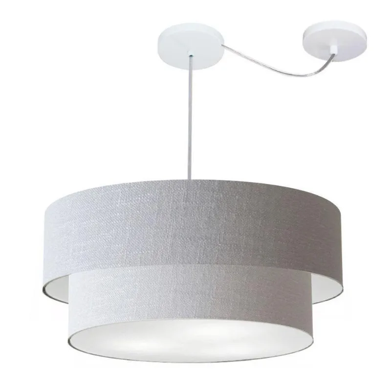 Pendente Cilíndrico Com Desvio Rustico Cinza Mj-4362