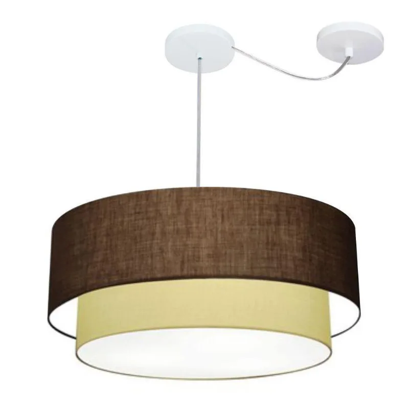 Pendente Cilíndrico Com Desvio Café E Bege Mj-4363