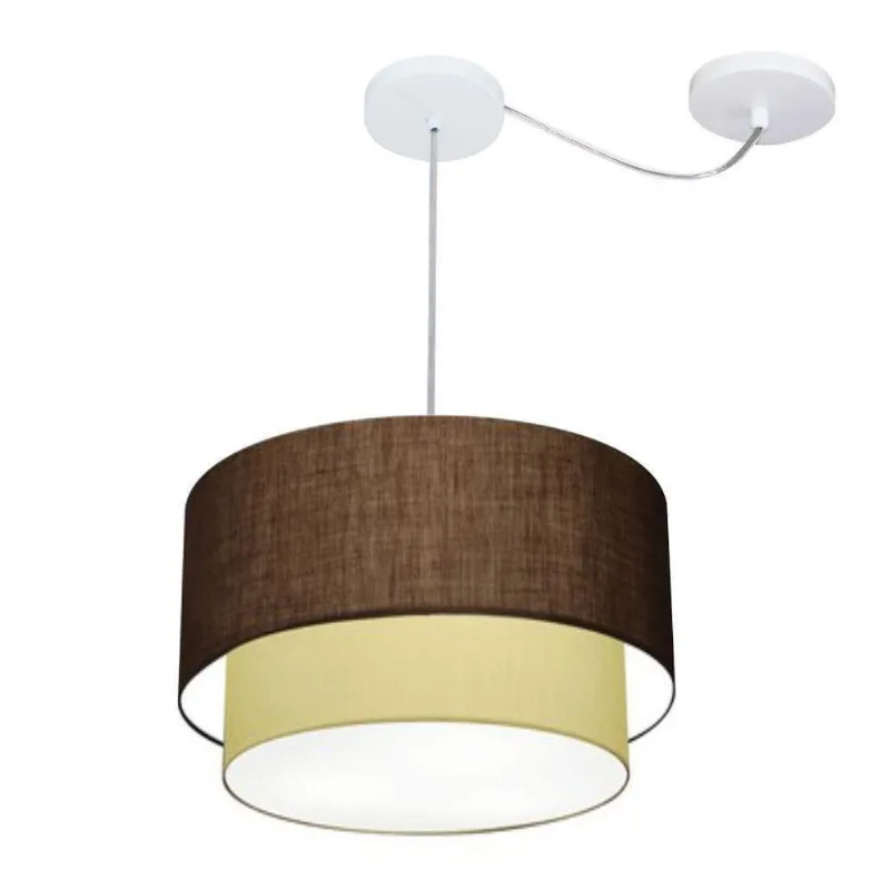 Pendente Cilíndrico Com Desvio Café E Bege Mj-4364