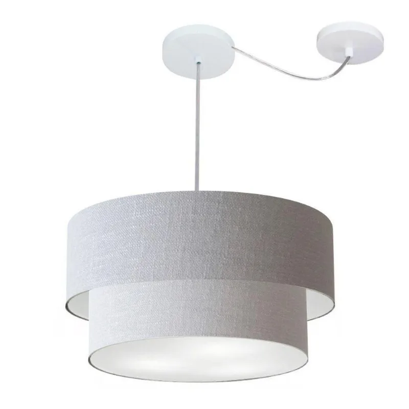 Pendente Cilíndrico Com Desvio Rustico Cinza Mj-4365
