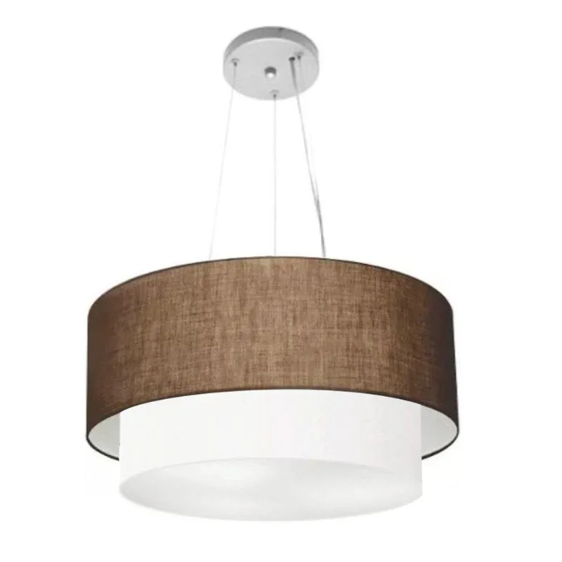 Pendente Cilíndrico Café E Branco Mj-4369