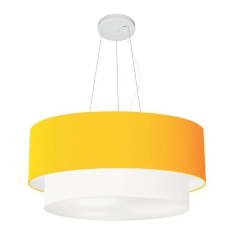 Pendente Cilíndrico Laranja E Branco Mj-4370
