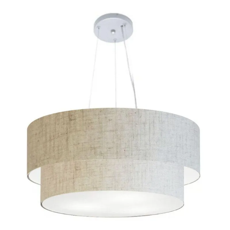 Pendente Cilíndrico Rustico Bege Mj-4370
