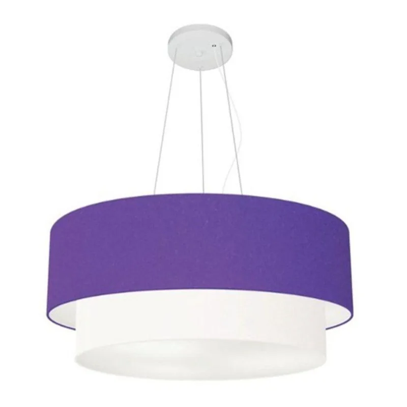 Pendente Cilíndrico Roxo E Branco Mj-4370