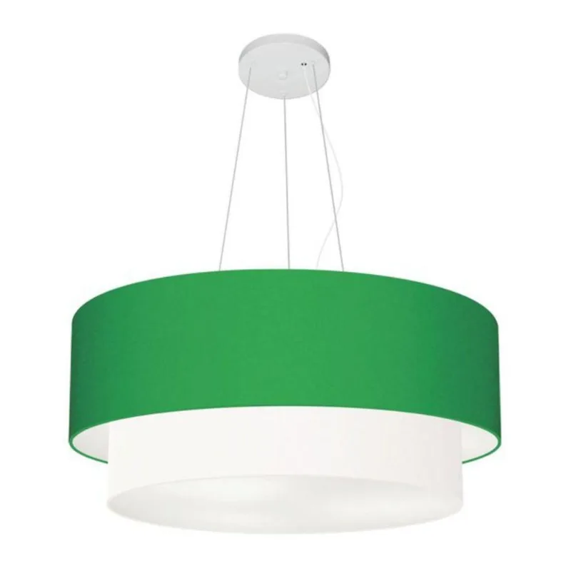 Pendente Cilíndrico Verde Folha E Branco Mj-4370