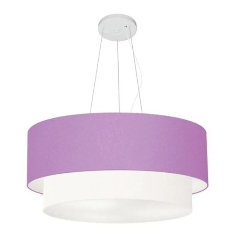 Pendente Cilíndrico Lilás E Branco Mj-4371