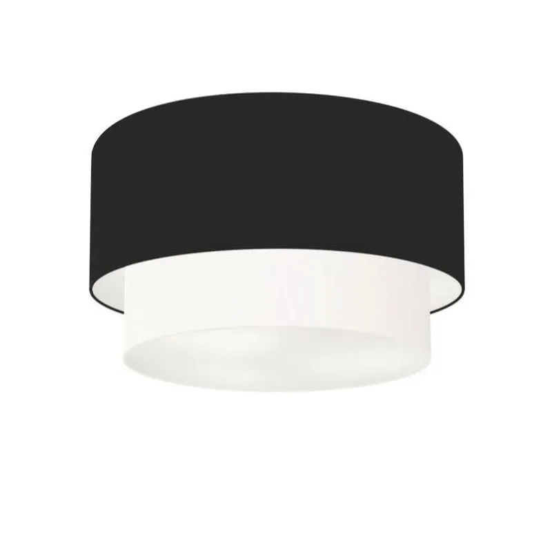 Plafon Para Banheiro Cilíndrico Sb-3045 Cúpula Cor Preto Branco