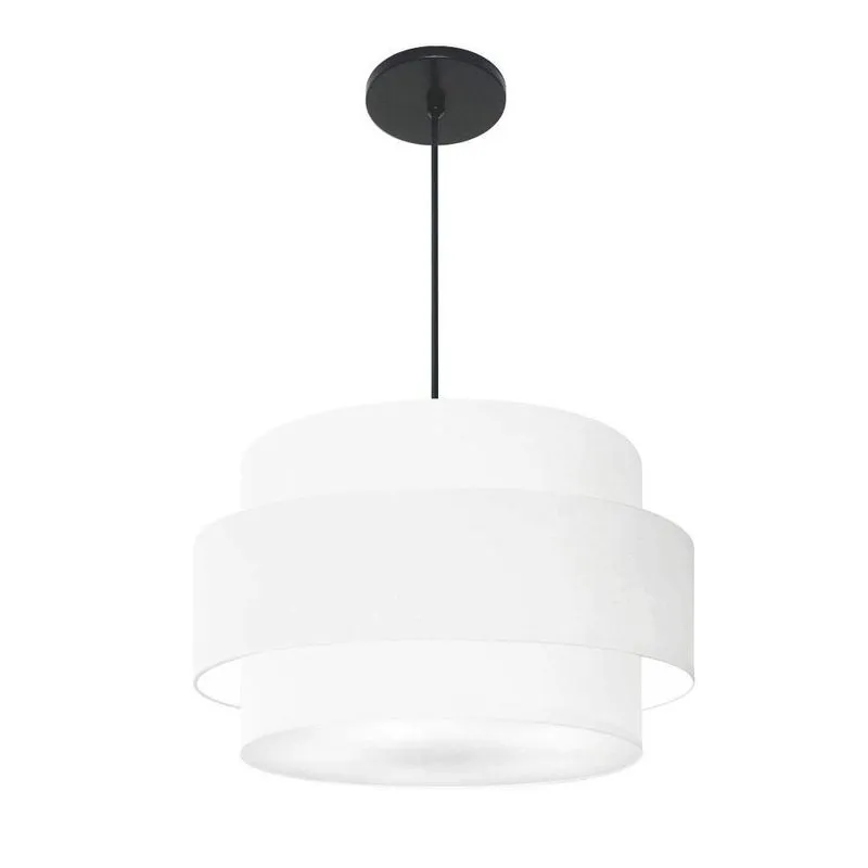 Lustre Para Sala De Jantar Vivare Md-4394 Cúpula Em Tecido 50cm Branco 127/220v
