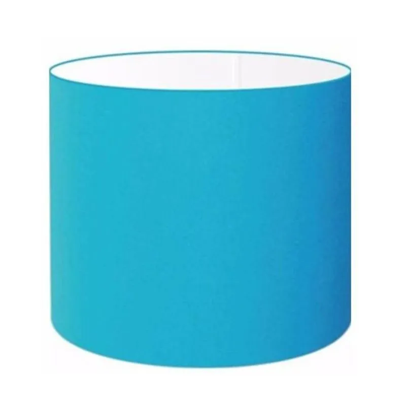 Cúpula Para Abajur CP-4999 Em Tecido Algodão Cru 50x45cm Azul-turquesa Vivare Brasil Iluminação