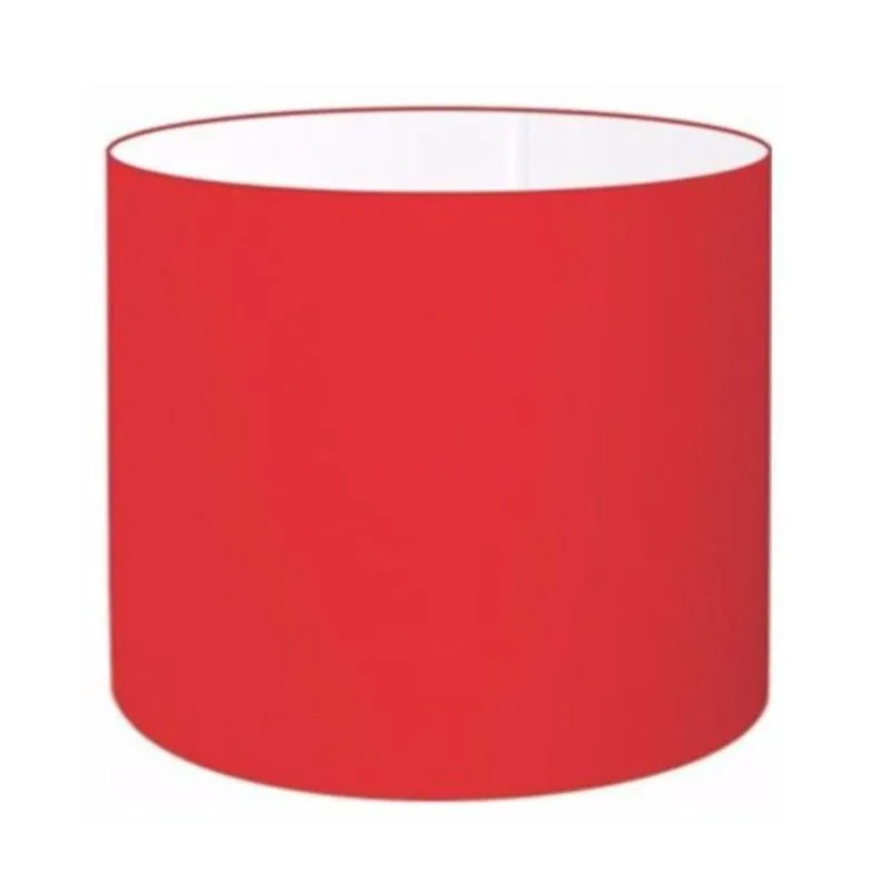 Cúpula Para Abajur CP-4999 Cilíndrica Algodão Cru Resistente À Maresia Vermelho Vivare Brasil