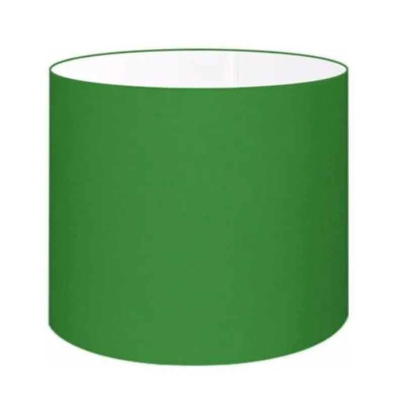 Cúpula Para Abajur CP-4999 Em Tecido Cilíndrica 50x45cm Algodão Cru Verde-Folha Vivare Brasil