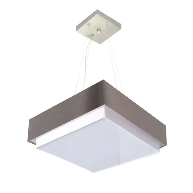 Lustre Para Sala De Jantar MD-4403 Cúpula Em Tecido Médio Cinza-escuro Vivare Brasil Iluminação