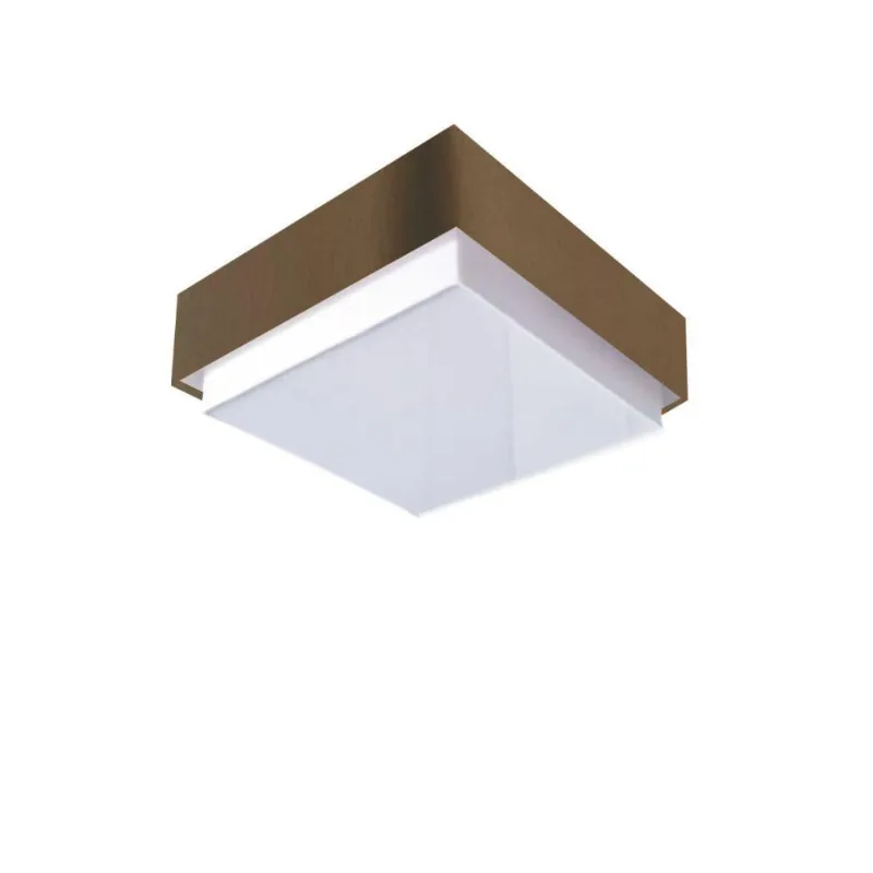 Plafon Quadrado Vivare Md-3089 Cúpula Em Tecido 40x40cm Cáqui Bivolt