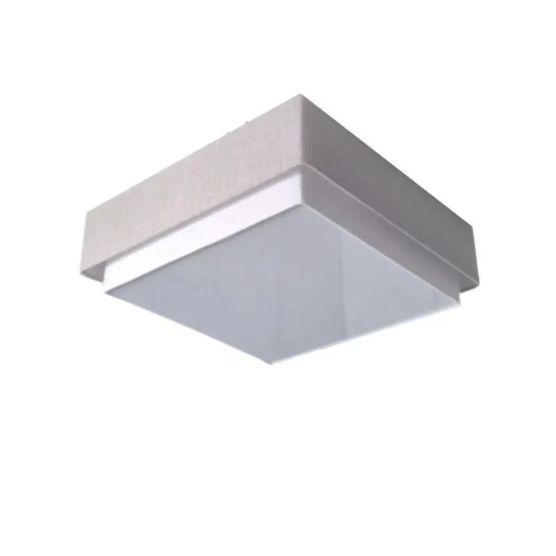 Plafon De Teto Md-3092 60x60cm Cúpula Em Tecido De Sobrepor Duplo Rústico-cinza Vivare Brasil