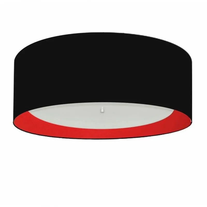 Plafon Para Corredor Cilíndrico Sc-3008 Cúpula Cor Preto Vermelho