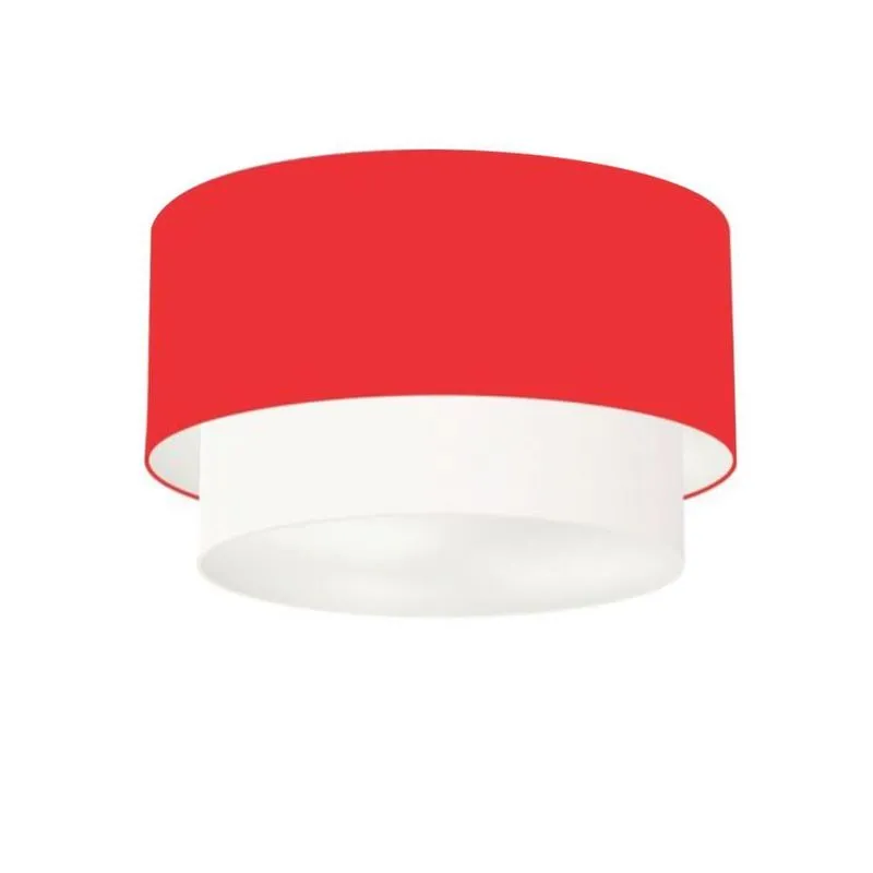 Plafon Para Corredor Cilíndrico Sc-3045 Cúpula Cor Vermelho Branco