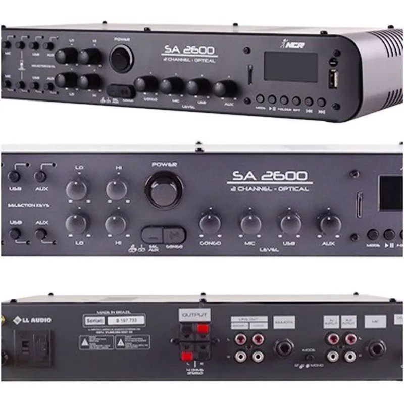 Amplificador Som Ambiente Nca Sa2600 Óptical 180W Rms