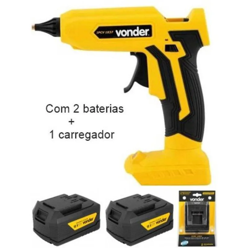 Pistola Cola Quente Com 2 Baterias 4,0 Ah Ipcv 1837 Vonder