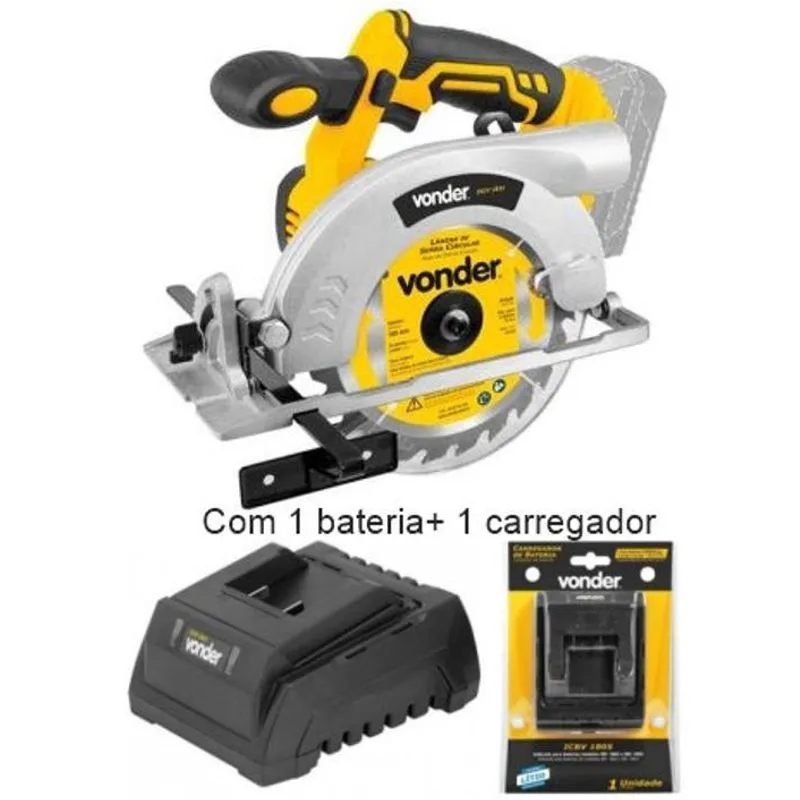 Serra Circular 165mm 18v 1831 Com 1 Bateria 4.0 Ah Vonder