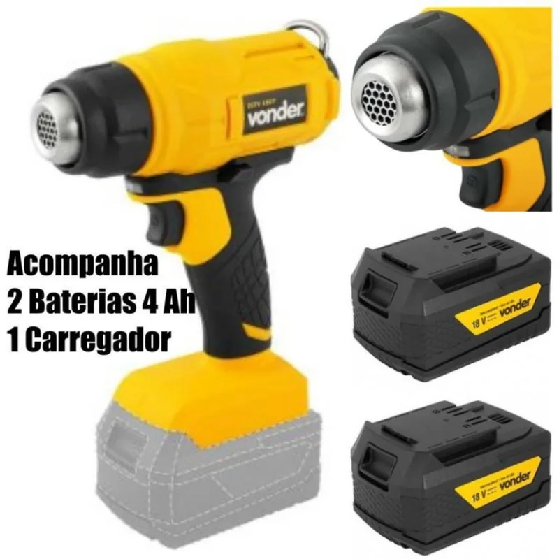 Soprador Térmico Vonder Istv 1827 + 2 Baterias 4 Amperes 18V
