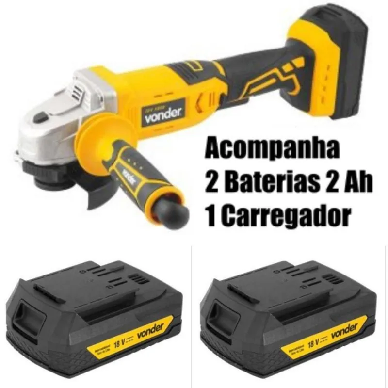 Esmerilhadeira 4.1/2 Iev 1808 Vonder 2 Baterias 2.0Ah 18V