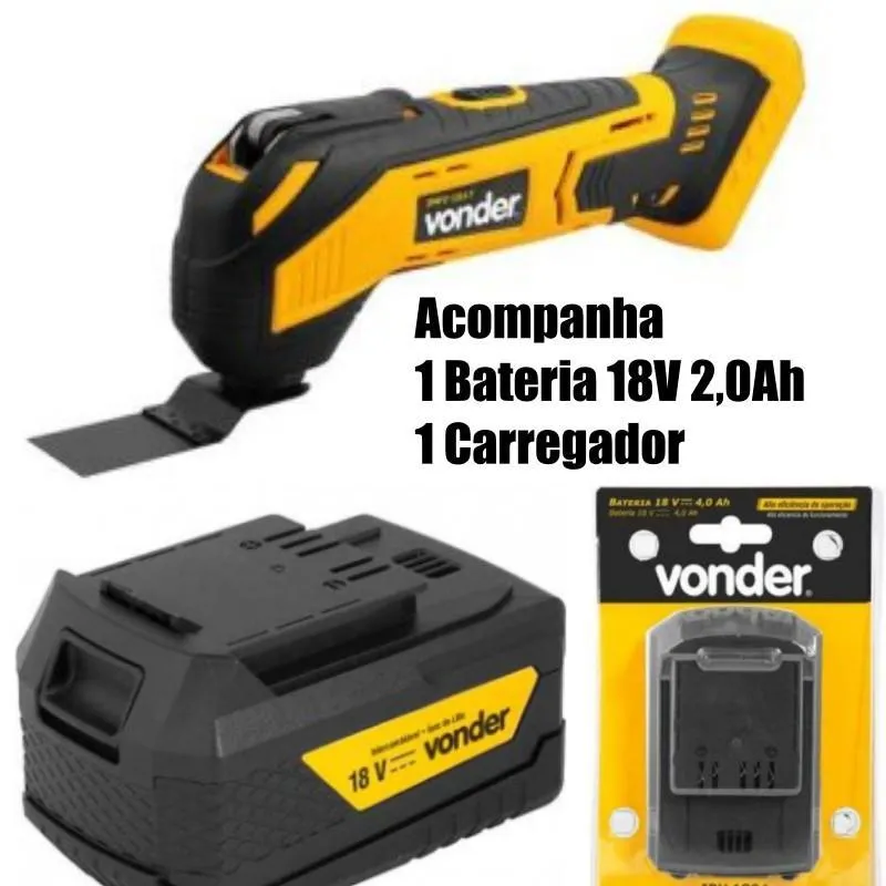 Lixadeira Multifunção Imfv1817 Vonder 18v C/1 Bateria 2.0ah