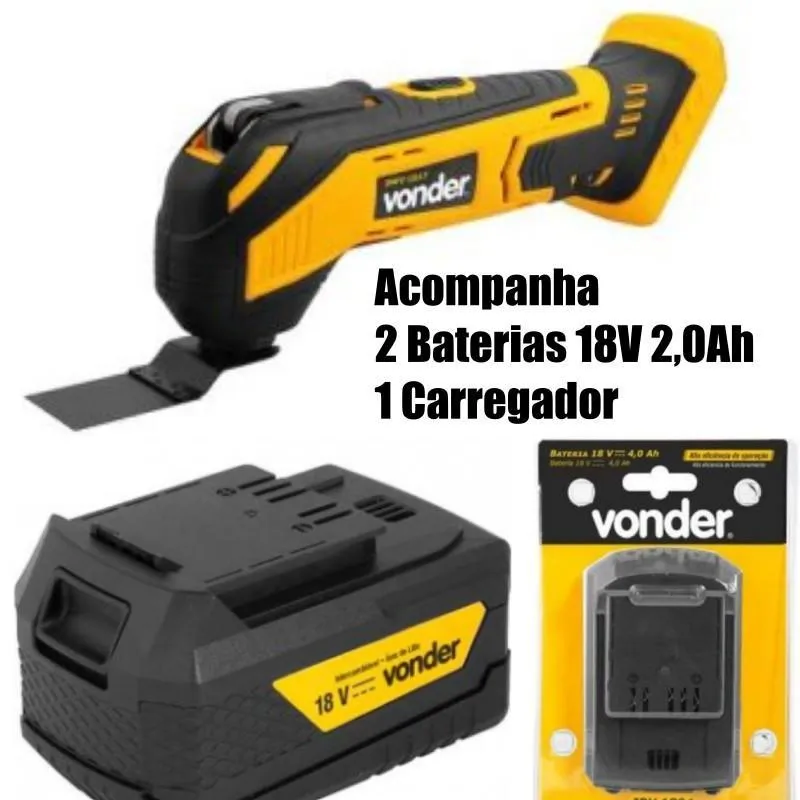 Lixadeira Multifunção Imfv1817 Vonder 18v C/2 Baterias 2.0ah