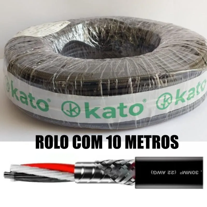 Cabo De Microfone - 10m - Kato - Double Shield - 2 X 0,30mm