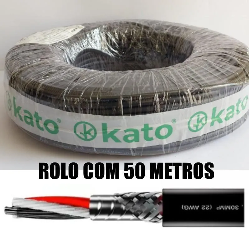Cabo De Microfone - 50m - Kato - Double Shield - 2 X 0,30mm
