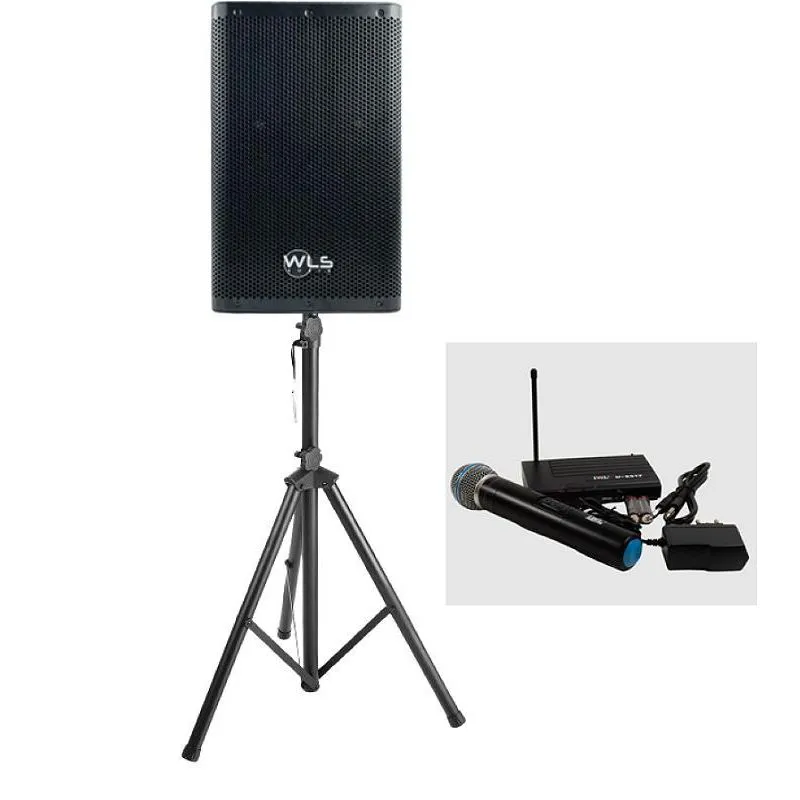 Caixa Ativa Wls Z15 500w Rms Bluetooth + Mic S/ Fio + Tripé