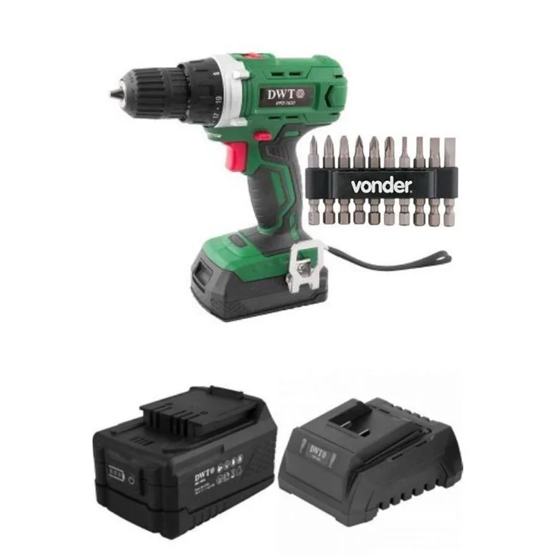 Parafusadeira Furadeira Ipfd 1820 Dwt + 1 Bat 18V 2Ah + Bits