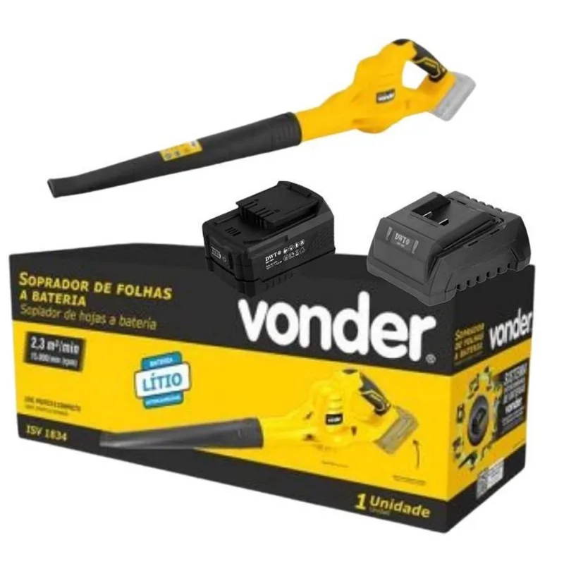 Soprador De Folhas Vonder Isv1834 + Bateria Dwt 18V 2.0 Ah