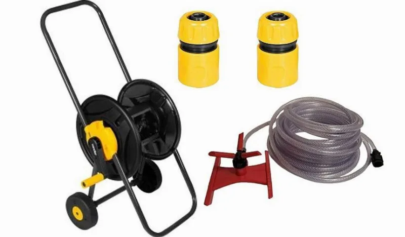 Suporte Enrolador C/rodas + Mang 20m Vonder +irrigador Esqui