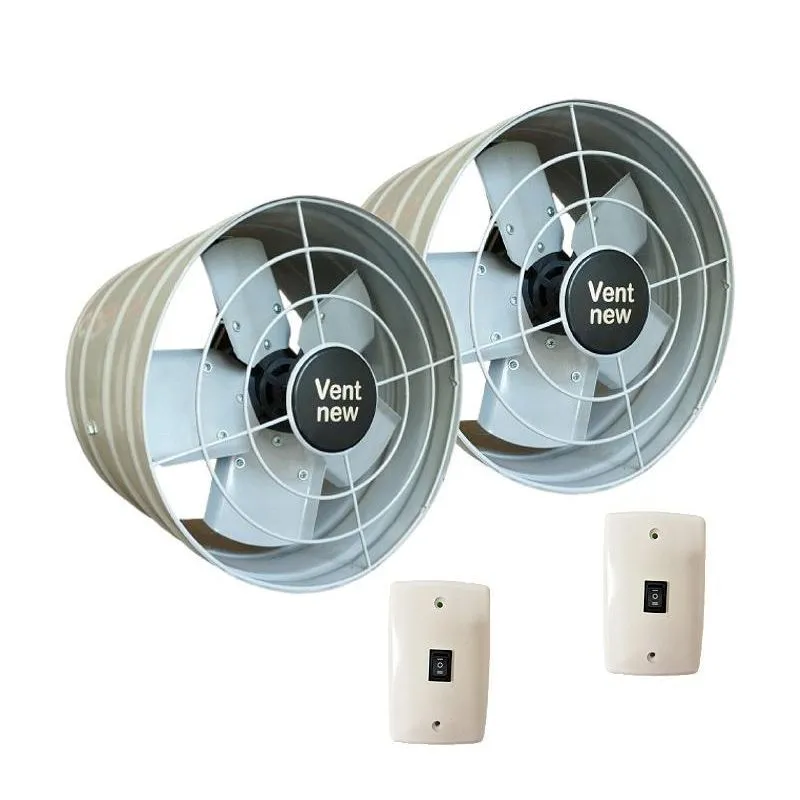 Exaustor Alta Vazão 30cm Vent New Vazão 8.640 M/h 2 Peças