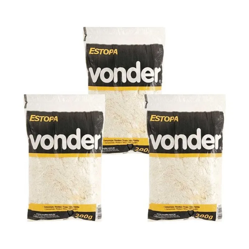 Estopa Branca Para Polimento Embalagem 200 G Vonder 3 Unid