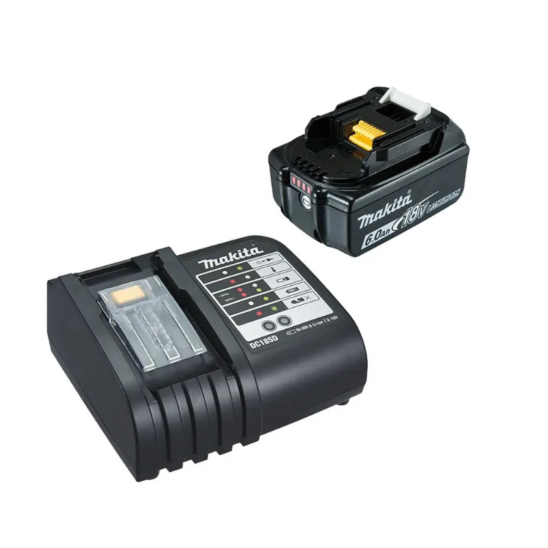Kit Carregador Bivolt + Bateria 18V 6AH DC18SD + BL1860B Makita