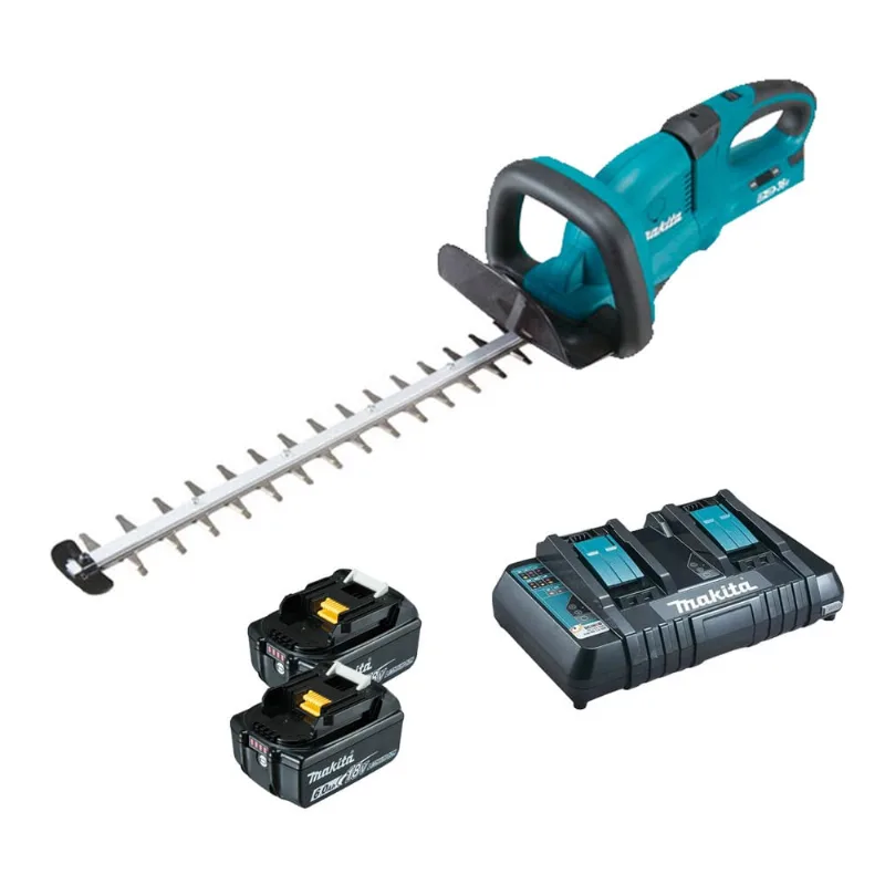 Aparador De Cerca Viva Bateria 36V (18V + 18V) 2 Bat e Carregador Duplo DUH551ZP Makita 110V