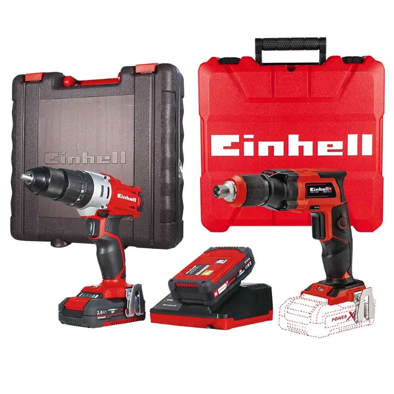 Parafusadeira Furadeira de Impacto te-cd + Drywall te-dy 2 Bat 2,0Ah 18V Bivolt Einhell