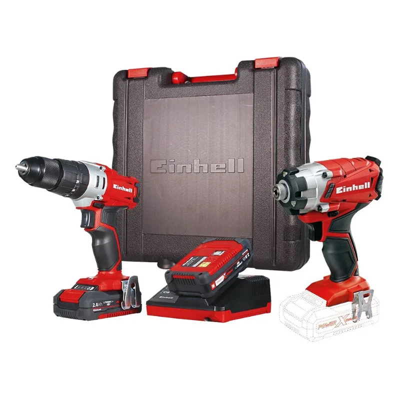 Parafusadeira Furadeira de Impacto te-cd + Chave Impacto te-ci 2 Bat 2,0Ah 18V Bivolt Einhell