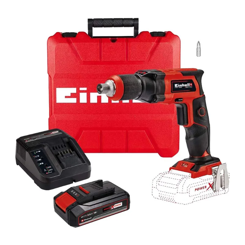 Parafusadeira Drywall Gesso Com Bateria e Carregador 18V 2,5Ah te-dy 18 Li Einhell