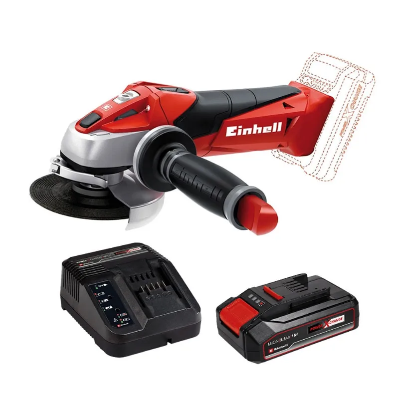 Esmerilhadeira 4.1/2 Bateria 2,5Ah 18V te-ag 18-115 li Einhell