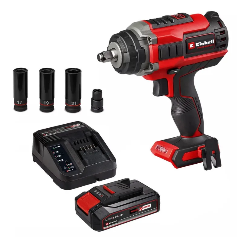 Chave de Impacto 1/2 Pol 450Nm Brushless Bateria 18V 2,5Ah Impaxxo 18/450 bl Einhell