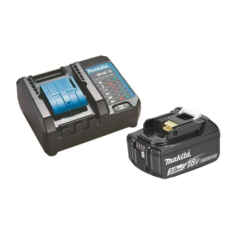 Kit Carregador Bivolt + Bateria 18V 3AH DC18WC + BL1830B Makita