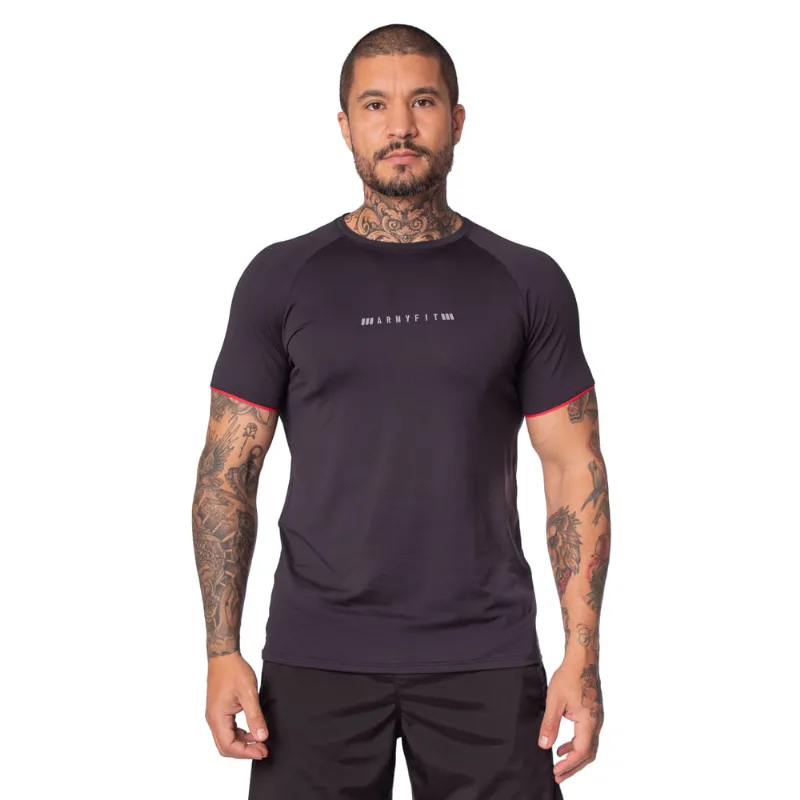 Camiseta Masculina Estilo do Corpo Armyfit Dry Peccato Preto/vermelho - P