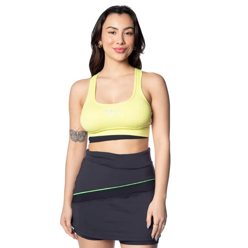 Top Feminino Estilo do Corpo Supermicrofibra com Bojo Amarelo Neon - GG